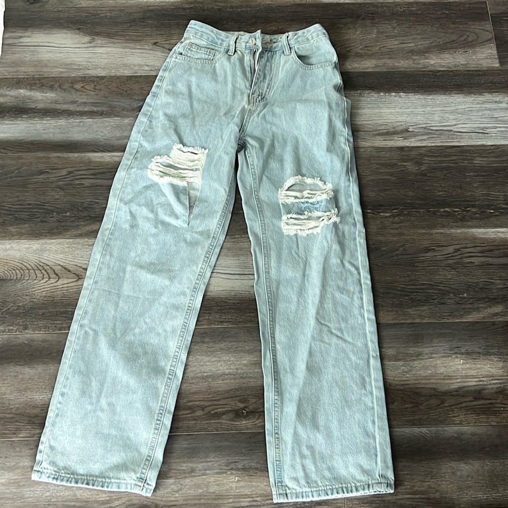 Ripped light wash jeans
